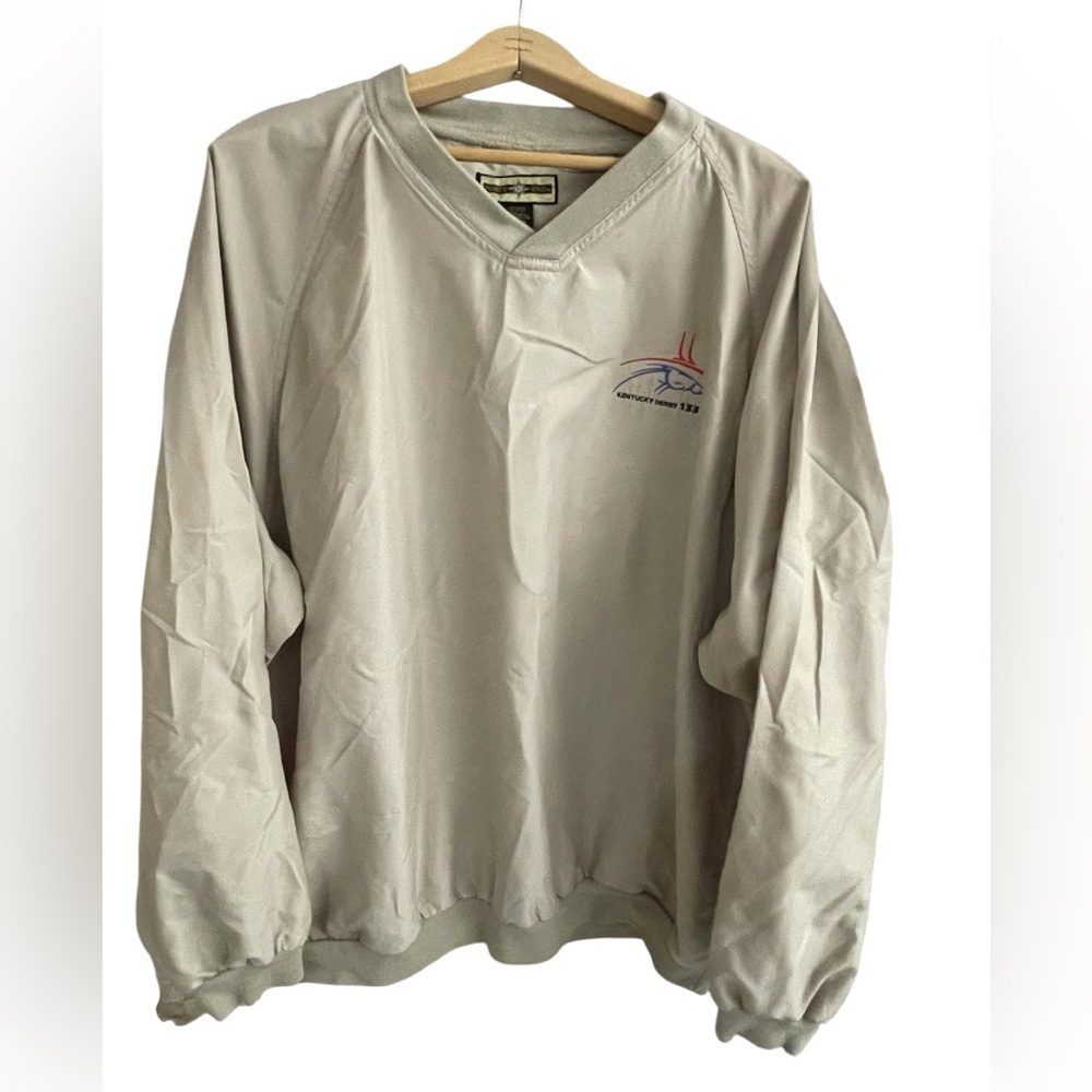 🐎NWOT KENTUCKY DERBY 133 Beige Golf Pullover Windbreakers Mens XL by North End
